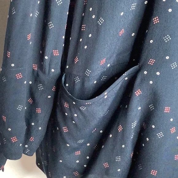 & Other Stories Navy Geometric Print Lightweight Viscose Blazer Size 8 - Picture 6 of 16